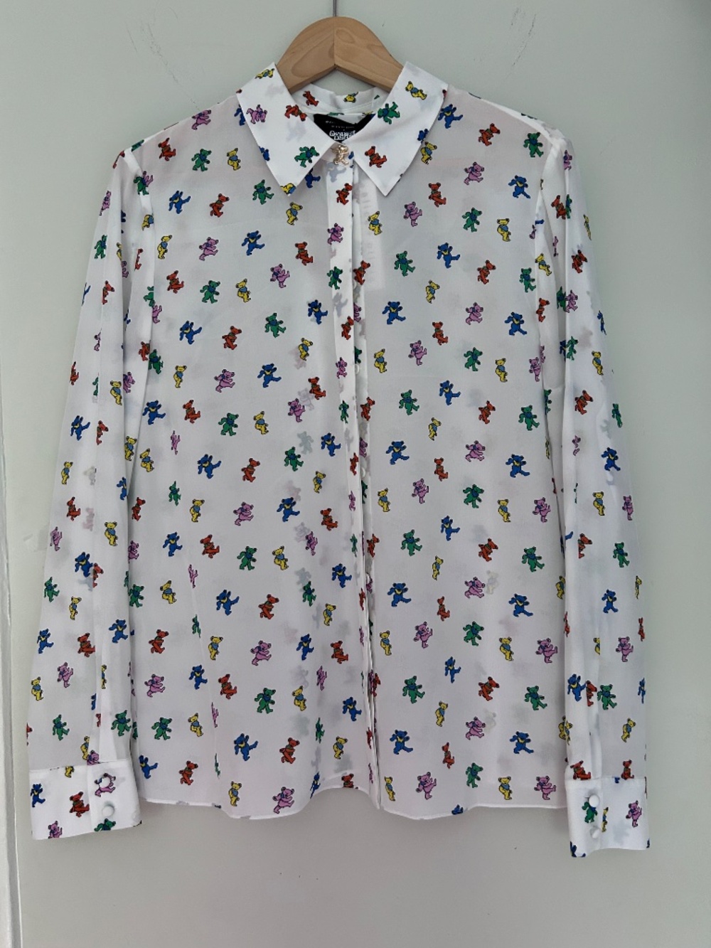 Alice + Olivia Dreadful Dead Willa Silk Blouse size XL